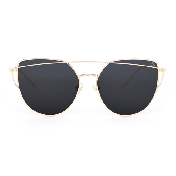 Kara and Kate Black On Gold  Mirrored Sunglasses - Picture 2 of 6